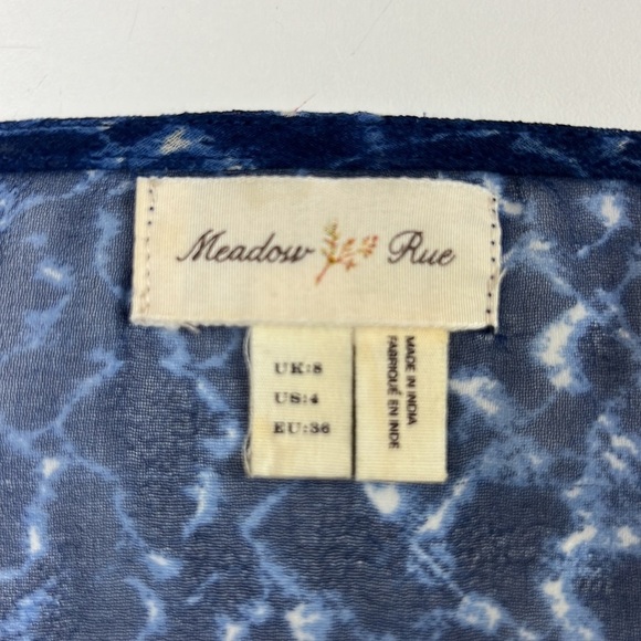 Anthropologie Meadow Rue Blue & White Bohemian Belted Dress - Picture 8 of 11